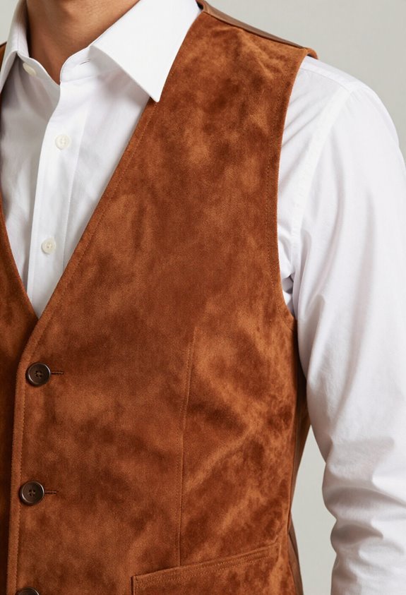 suede vest white shirt