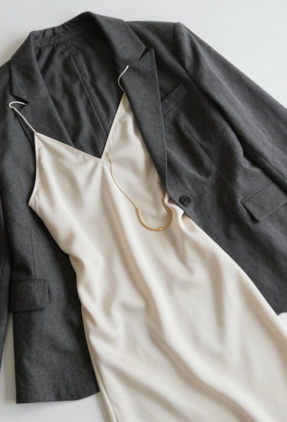 tailored blazer with dress