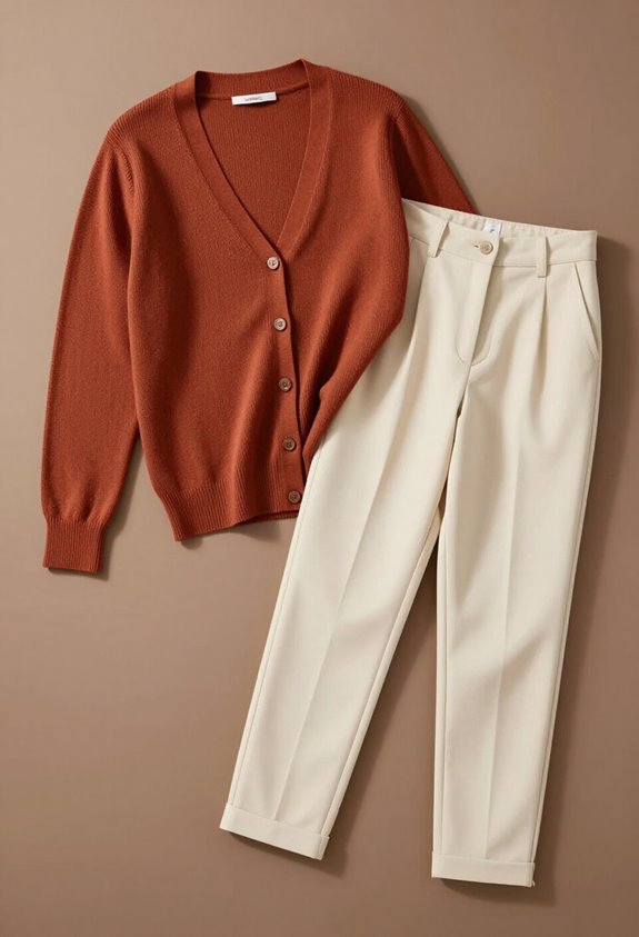 terracotta and cream ensemble