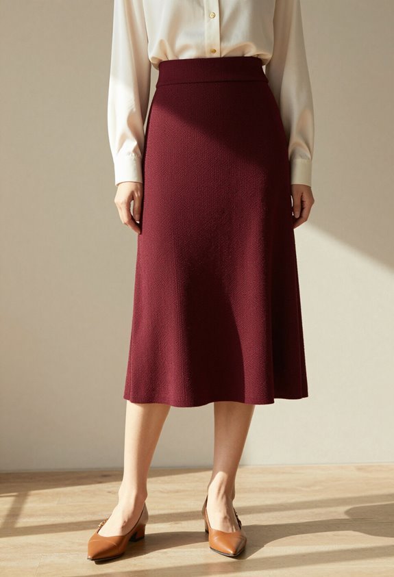 textured midi skirt elegance