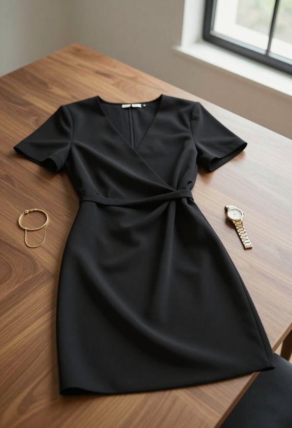 versatile black wrap dress