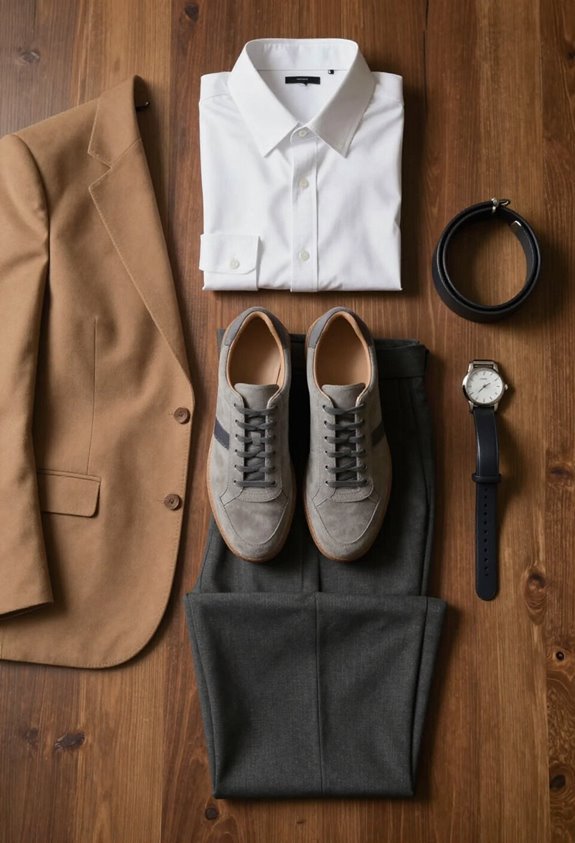 versatile gray suede sneakers