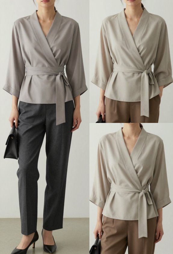 versatile wrap blouse styles