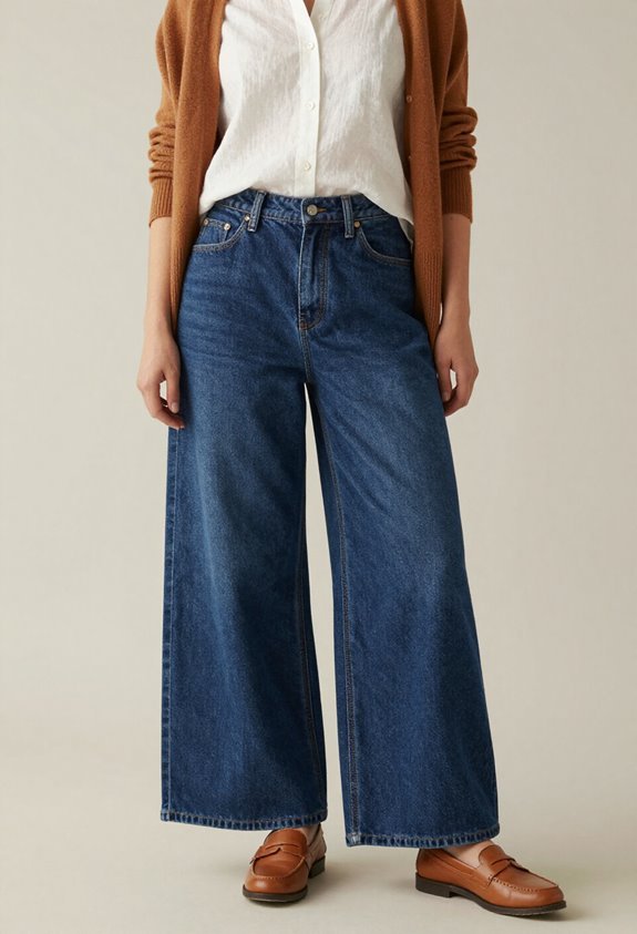 wide leg jeans casual styling