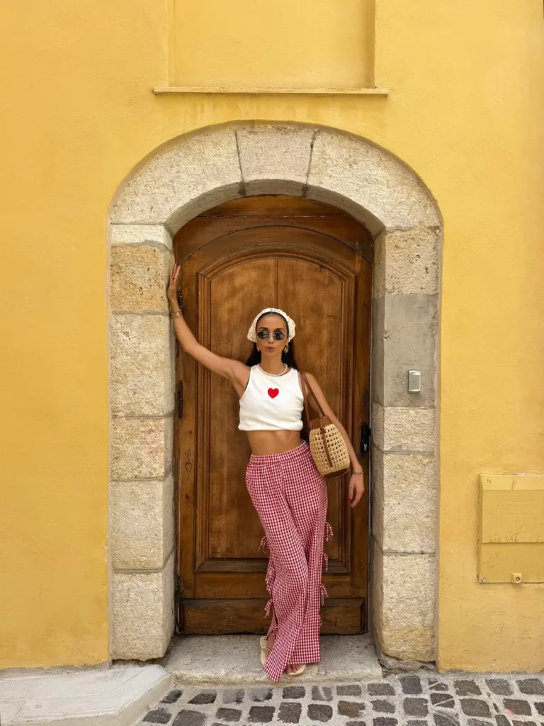 Red Gingham Trousers and a Little White Tank