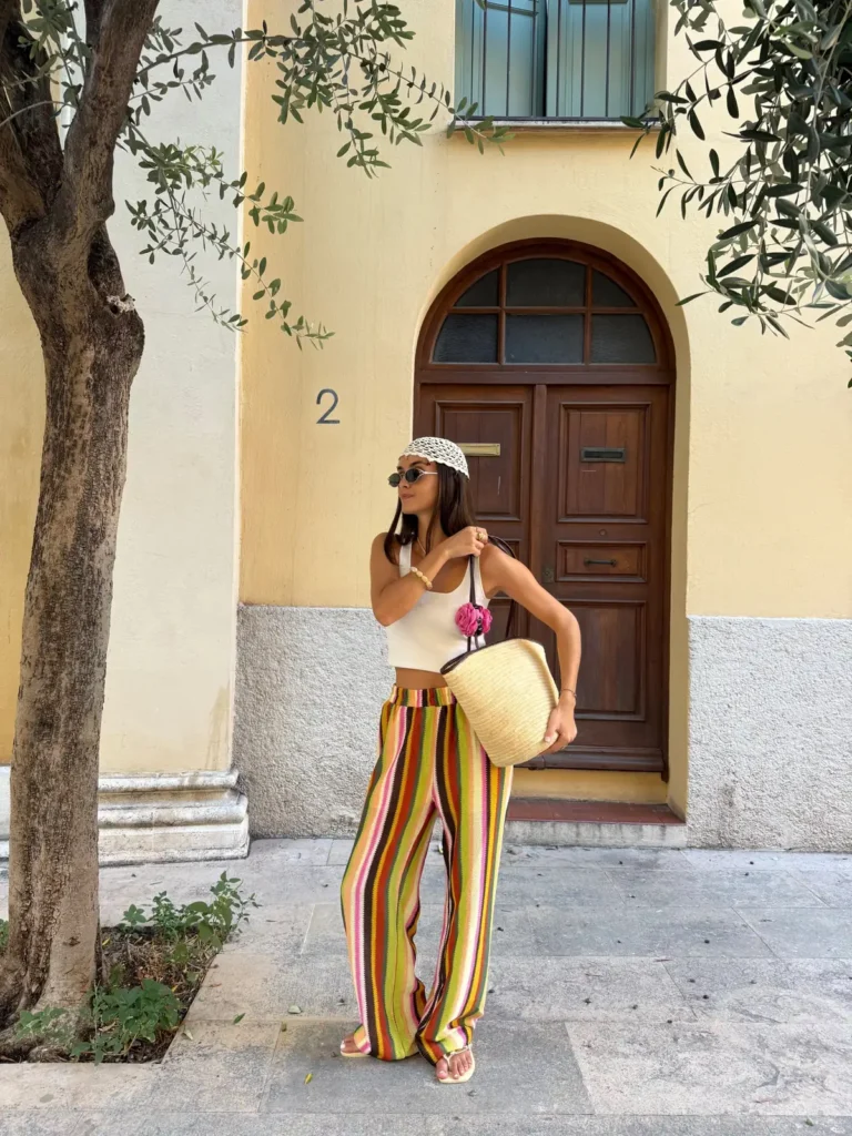 Rainbow Stripe Knit Trousers, Kept Simple