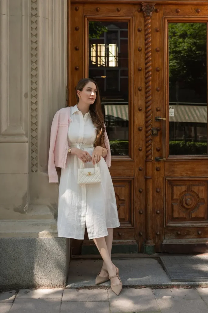 A Classy White Shirt Dress for Warm City Days