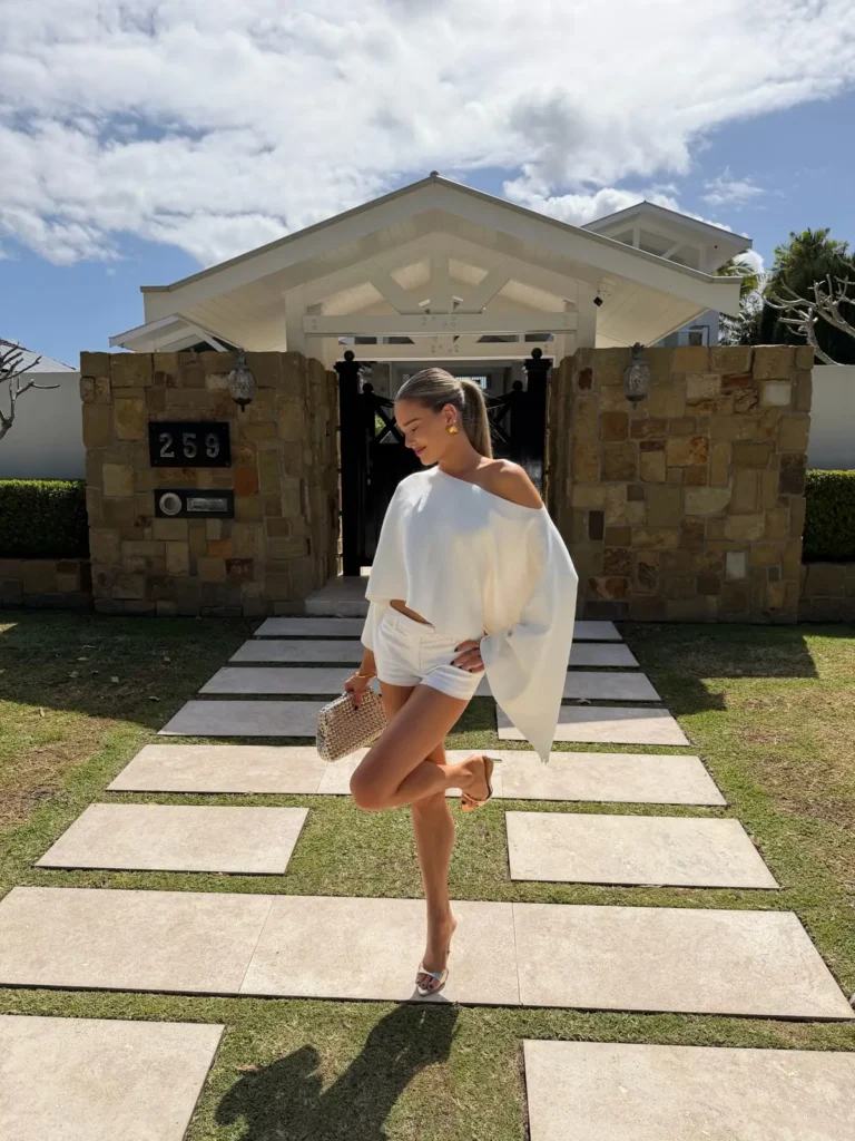 All White With a Dramatic Sleeve