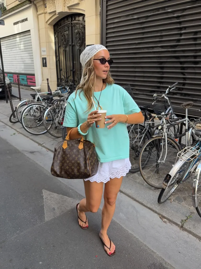 The Coffee Run Outfit in Mint and White