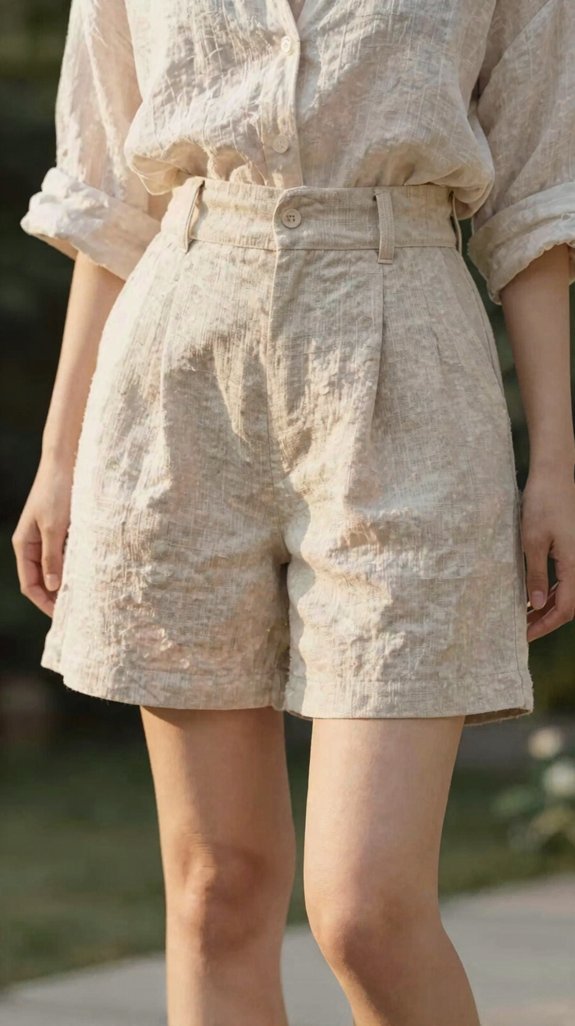 breezy structured high waisted shorts