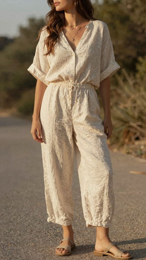 effortless linen jumpsuit styling