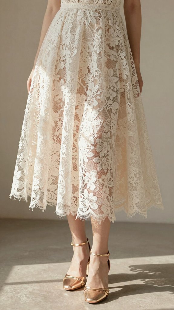 elegant lace skirt ensemble