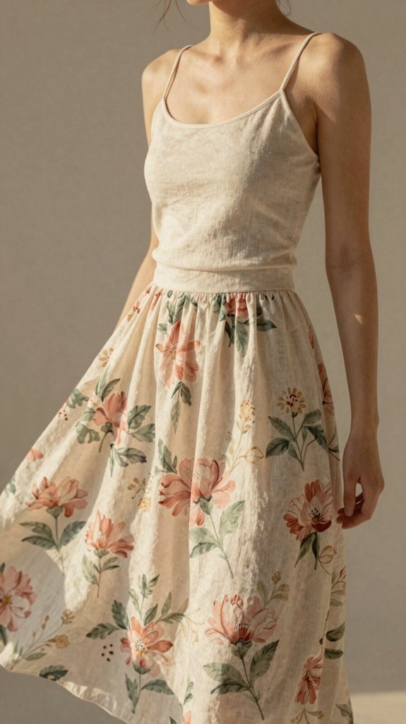 floral skirt neutral camisole