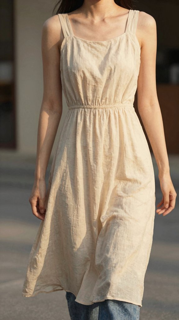 flowy sundress structured denim