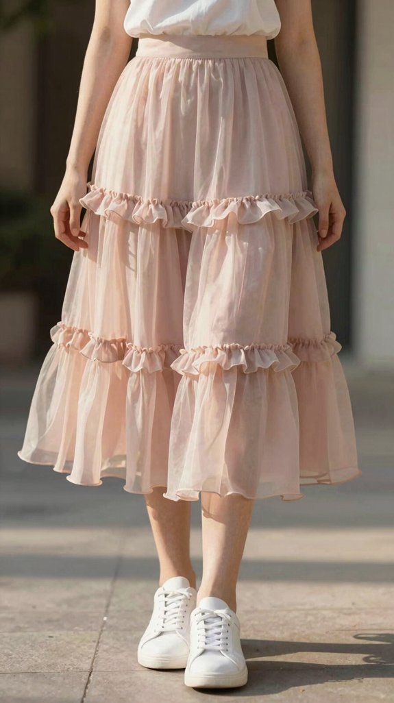 playful skirt sleek sneakers