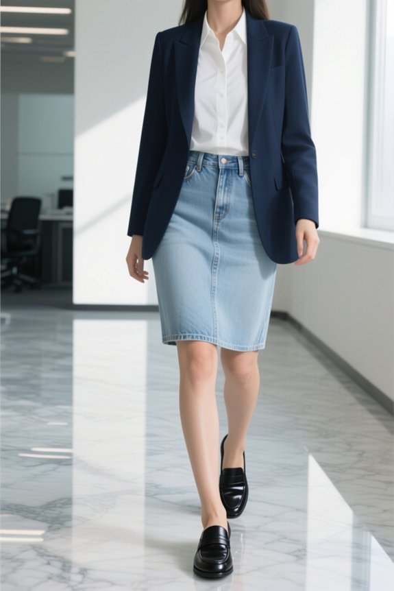 polished professional denim outfit