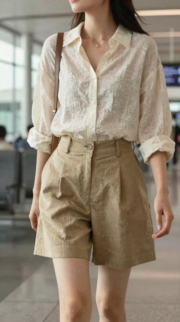 polished summer travel outfit