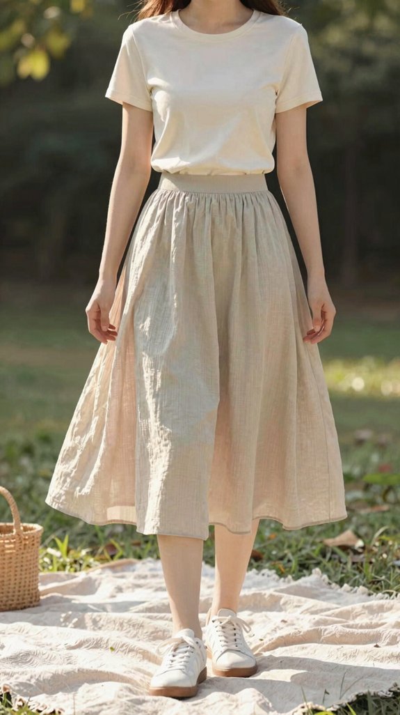 sporty chic midi outfit combination