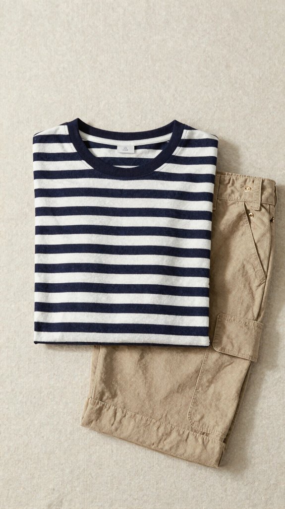 timeless striped casual ensemble