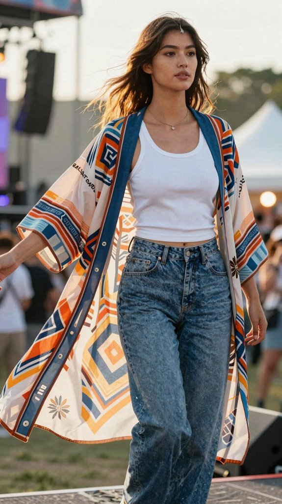 versatile printed kimono layering