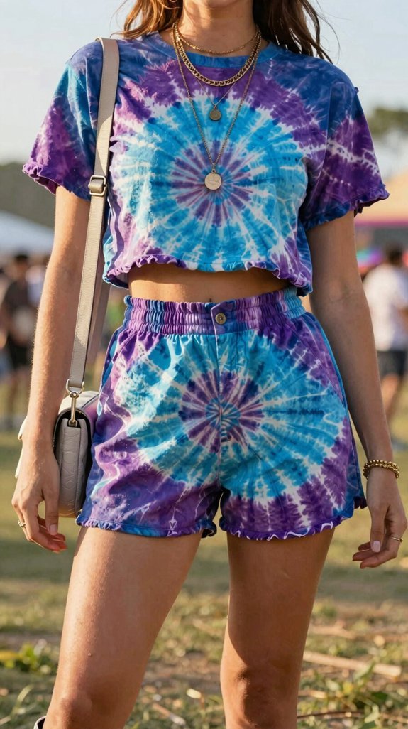 vibrant tie dye concert outfit