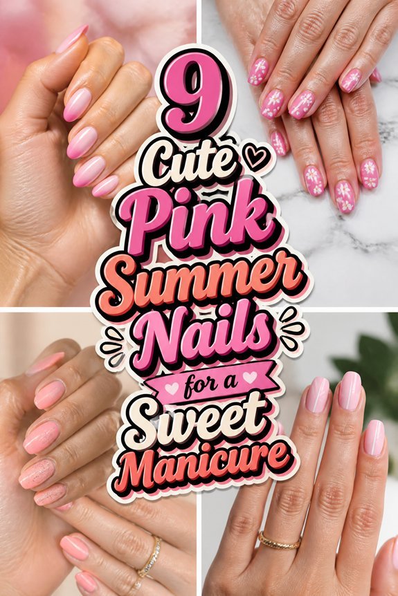 adorable pink summer nails