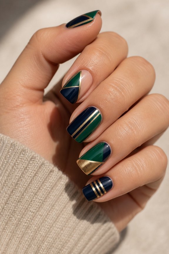 bold geometric nail art