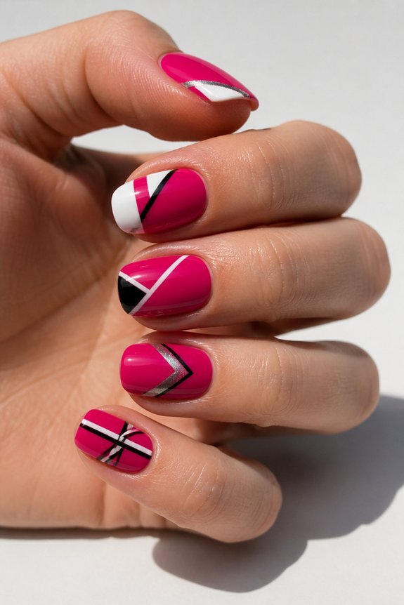 bold geometric summer nails