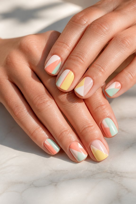 bold geometric summer nails