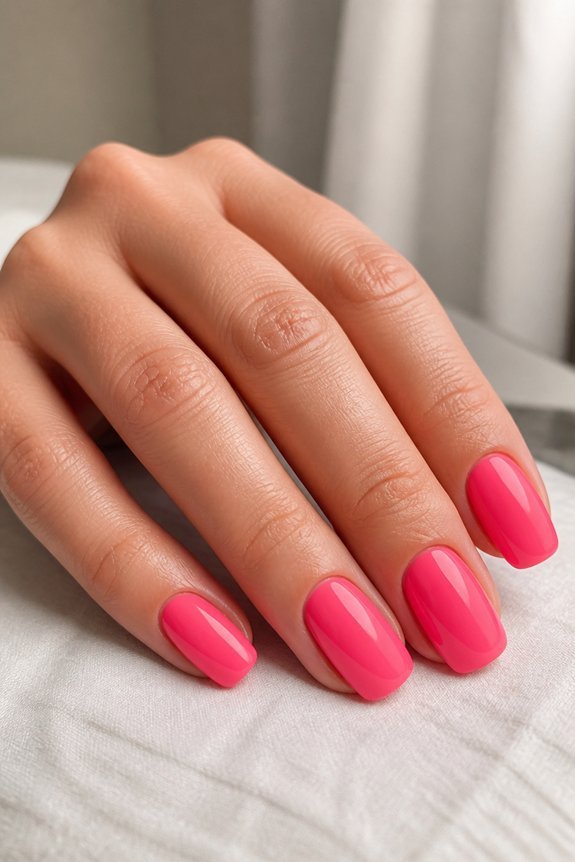 bold neon pink statement nails