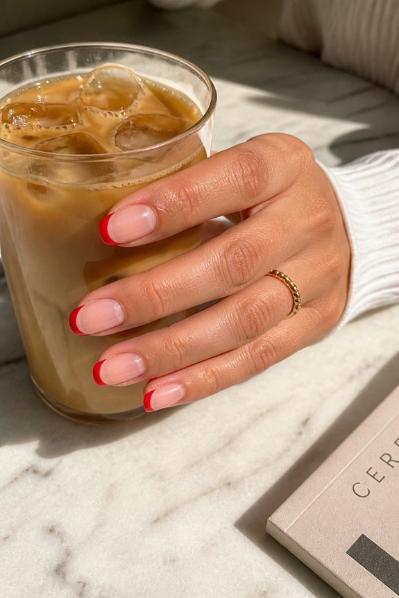 bold red french tips