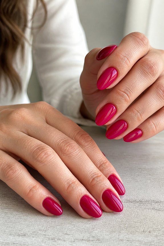 bold summer magenta nails