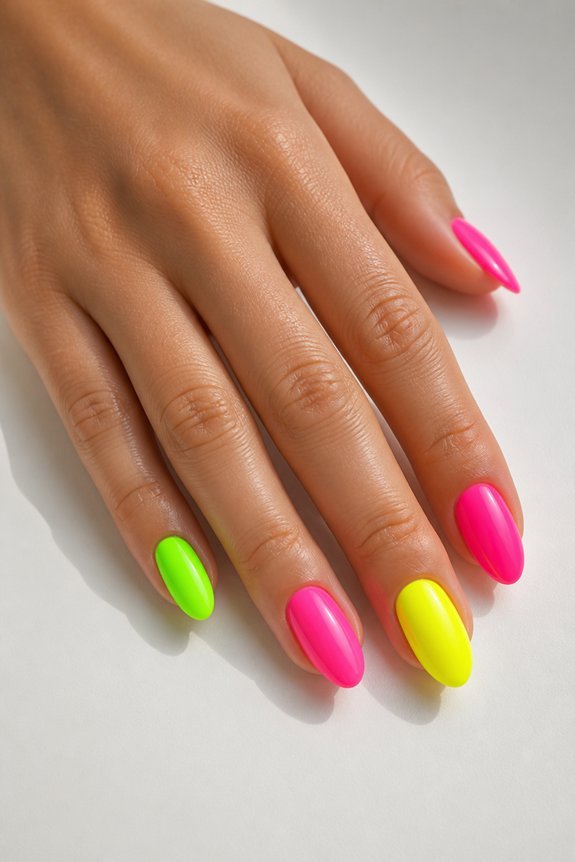 bold vibrant neon almonds