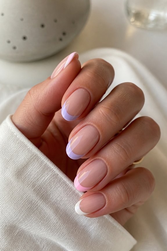 colorful and bold french tips