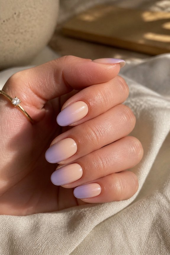 creamy lavender nail gradient