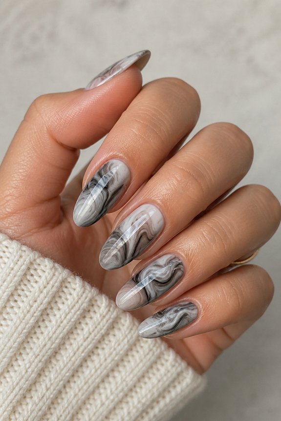 creative marble nail design