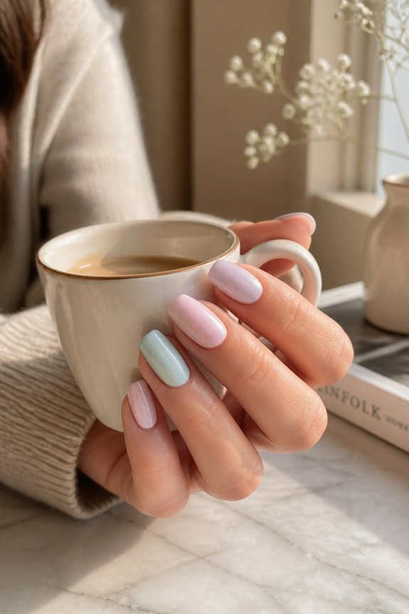 dimensional pastel nail art
