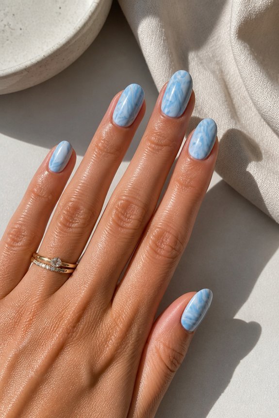 dreamy powder blue swirls