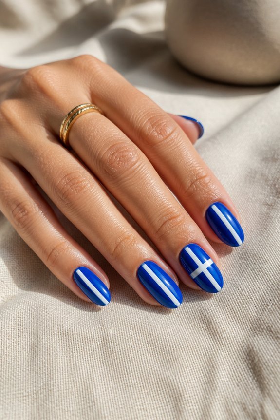 electric blue nail design