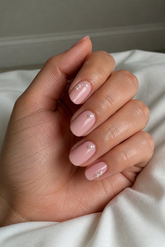 elegant baby pink pearls