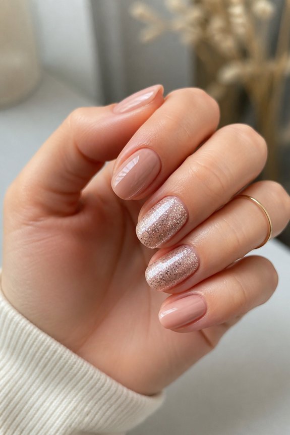 elegant glitter accent nails