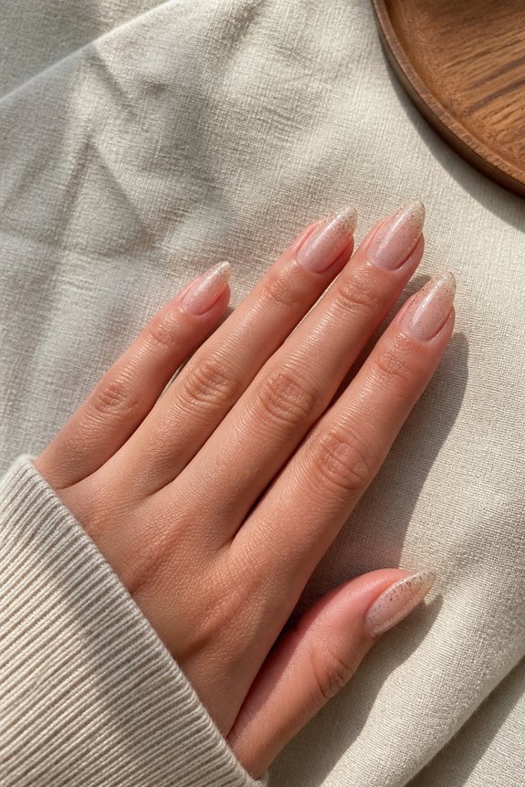 elegant glitter almond nails