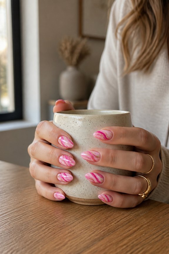 elegant hot pink swirls