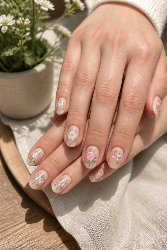 floral nail art tutorial