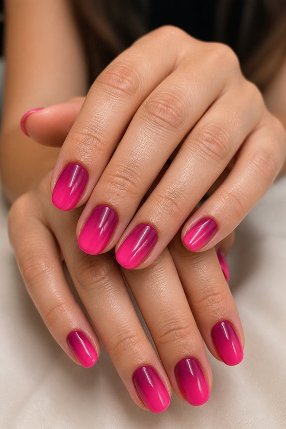 fuchsia gradient nail design