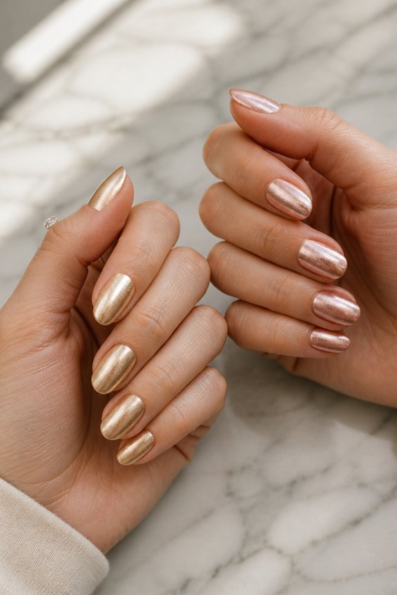 glamorous metallic nail finishes