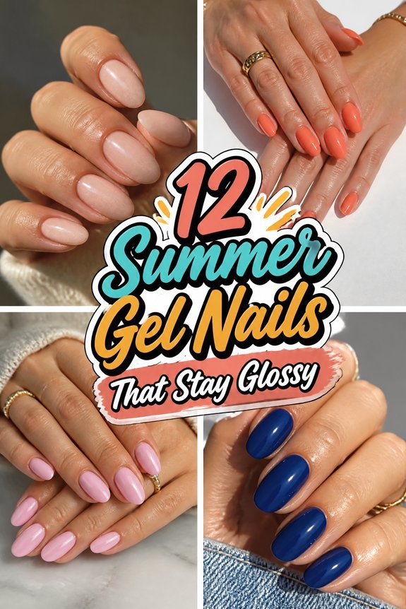 glossy summer gel nails