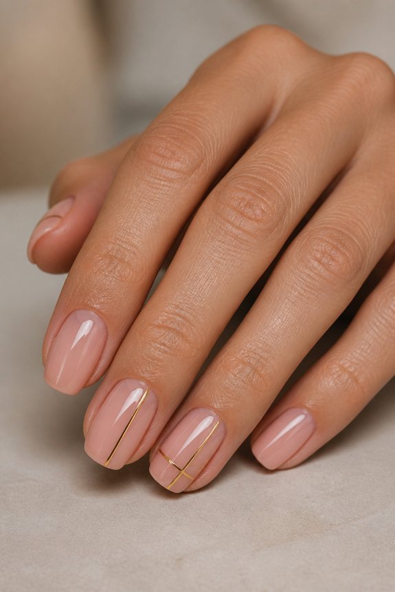 gold accents on nails