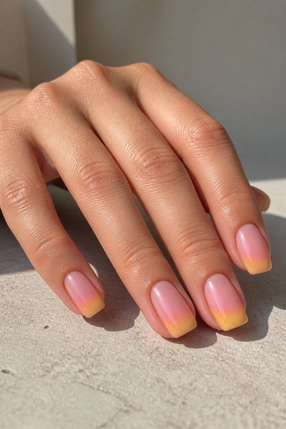 gradient french nail design