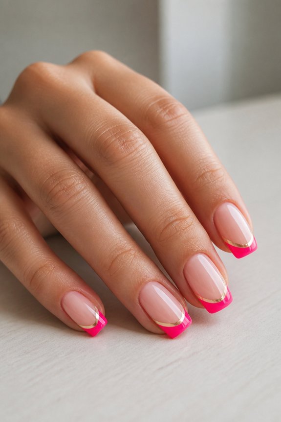 neon pink french tips